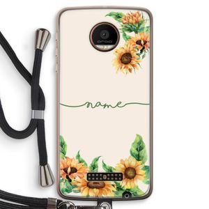 Zonnebloemen: Motorola Moto Z Force Transparant Hoesje met koord