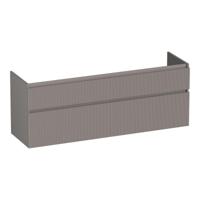 Brauer Delight Wavy - Onderkast - 160 cm - met 4 Softclose Lades Greeploos en 2 Sifon Uitsparingen - Mat Taupe