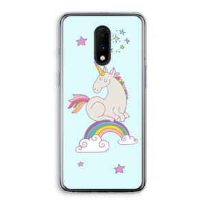 Regenboog eenhoorn: OnePlus 7 Transparant Hoesje