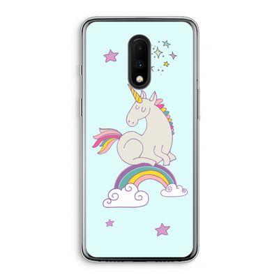 Regenboog eenhoorn: OnePlus 7 Transparant Hoesje