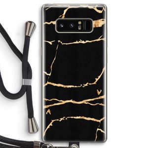 Gouden marmer: Samsung Galaxy Note 8 Transparant Hoesje met koord