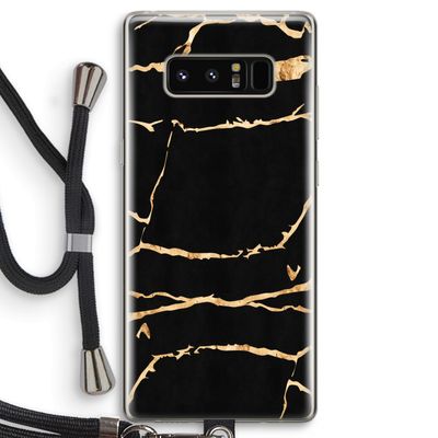 Gouden marmer: Samsung Galaxy Note 8 Transparant Hoesje met koord