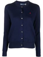 Polo Ralph Lauren cardigan à logo brodé - Bleu - thumbnail