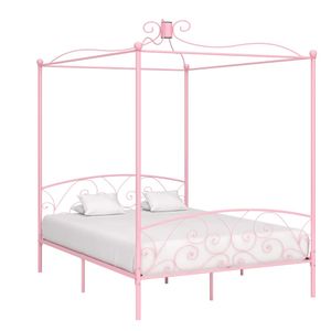 Hemelbedframe metaal roze 160x200 cm