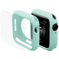ENKAY Hat-Prins 2 in 1 TPU semi-geklede beschermende Shell + 3D volledig scherm PET gebogen warmte buigen HD Screen Protector voor Apple Watch serie 4