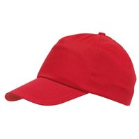 Baseball cap 5-panel rood met klittenbandsluiting voor volwassenen   -
