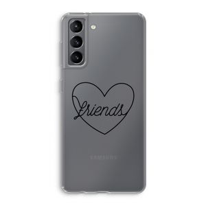 Friends heart black: Samsung Galaxy S21 Transparant Hoesje