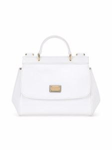 Dolce & Gabbana Kids mini sac à main Sicily en cuir verni - Blanc