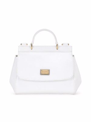 Dolce & Gabbana Kids mini sac à main Sicily en cuir verni - Blanc