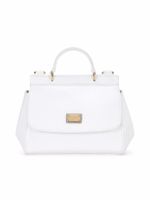 Dolce & Gabbana Kids mini sac à main Sicily en cuir verni - Blanc