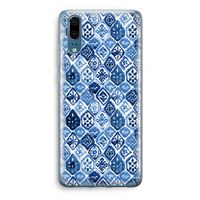 Blauw motief: Huawei P20 Transparant Hoesje