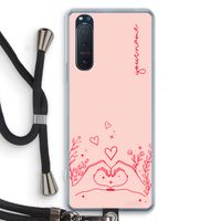Love is in the air: Sony Xperia 5 II Transparant Hoesje met koord