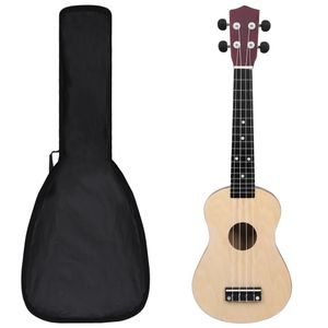 VidaXL Ukuleleset met tas voor kinderen sopraan 23'' lichthoutkleurig