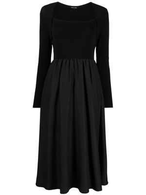 tout a coup robe évasée à manches longues - Noir