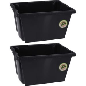 2x Stuks Opberg boxen/dozen - kunststof - 20 liter - 42 x 33 x 23 cm