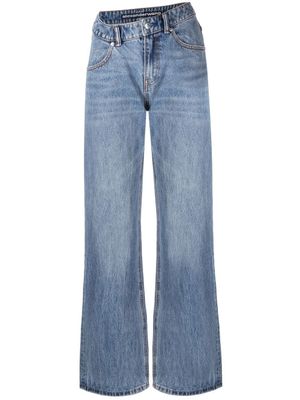 Alexander Wang jean à taille asymétrique - Bleu