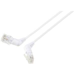 Renkforce RF-6071558 RJ45 Netwerkkabel, patchkabel CAT 6 U/UTP 0.50 m Wit Connectoren 360° draaibaar, Haakse kabeluitgang 1 stuk(s)