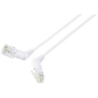 Renkforce RF-6071558 RJ45 Netwerkkabel, patchkabel CAT 6 U/UTP 0.50 m Wit Connectoren 360° draaibaar, Haakse kabeluitgang 1 stuk(s) - thumbnail