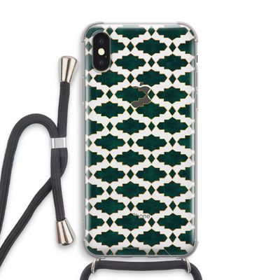 Moroccan tiles: iPhone XS Max Transparant Hoesje met koord