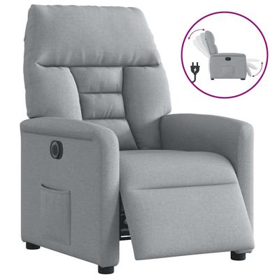 Fauteuil elektrisch verstelbaar stof lichtgrijs