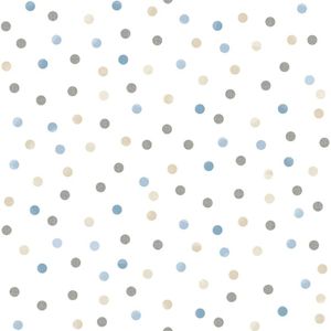 Noordwand Behang Mondo baby Confetti Dots wit/blauw/grijs/beige