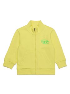 Diesel Kids sweat zippé à logo imprimé - Jaune