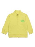 Diesel Kids sweat zippé à logo imprimé - Jaune