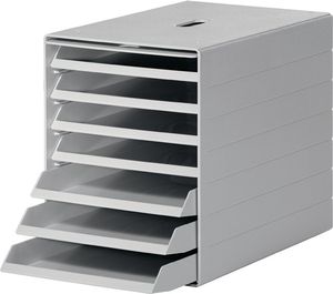 Durable Ladenbox | 7 laden m. intrekbare voorklep | grijs H322xB250xD365 mm | 1 stuk - 1712001050 1712001050