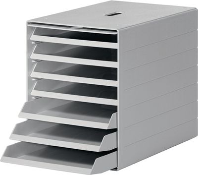 Durable Ladenbox | 7 laden m. intrekbare voorklep | grijs H322xB250xD365 mm | 1 stuk - 1712001050 1712001050