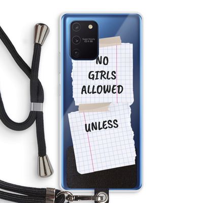 No Girls Allowed Unless: Samsung Galaxy Note 10 Lite Transparant Hoesje met koord