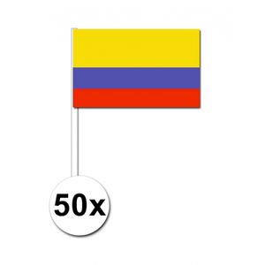 Zwaaivlaggetjes Colombia 50 stuks   -