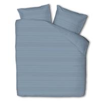 Dekbedovertrek Embossed Stripes - Blauw - Tweepersoons (200x200 Cm) - Blauw Microvezel - Strepen - Luna Bedding - Dekbed-Discounter.nl