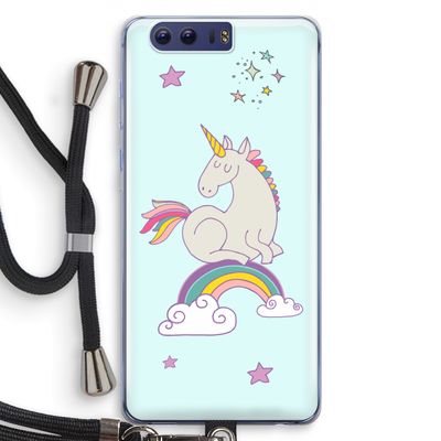 Regenboog eenhoorn: Honor 9 Transparant Hoesje met koord