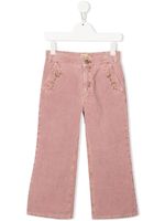 Gucci Kids pantalon en velours côtelé à détail de mors - Rose