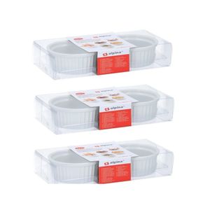 6x Ronde mini ovenschaaltjes wit 9 cm