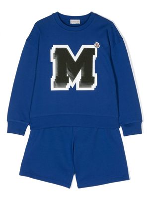 Moncler Enfant ensemble sweat-short à manches longues - Bleu