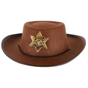 Funny Fashion Cowboy/sheriff hoed - bruin - kinderen - carnaval