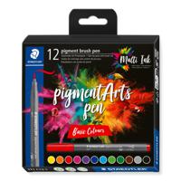 Staedtler Pigment Arts Brush Pen Basic Colors viltstift Meerkleurig 12 stuk(s)