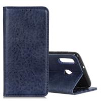 Magnetische retro Crazy Horse textuur horizontale Flip lederen case voor Galaxy A40 met houder & kaartsleuven & fotolijstjes (blauw)