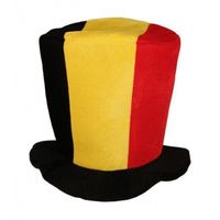 Hoge supporters feest hoed zwart geel rood - Vlag Belgie   -