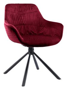 Artistiq Draaibare Eetkamerstoel 'Tyonna' Velvet, kleur Rood