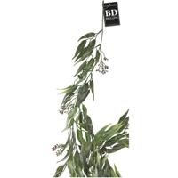 Bellatio Design kunstplant/hangplant slinger - Eucalyptus - groen - 198 cm