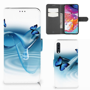 Samsung Galaxy A70 Telefoonhoesje met Pasjes Vlinders