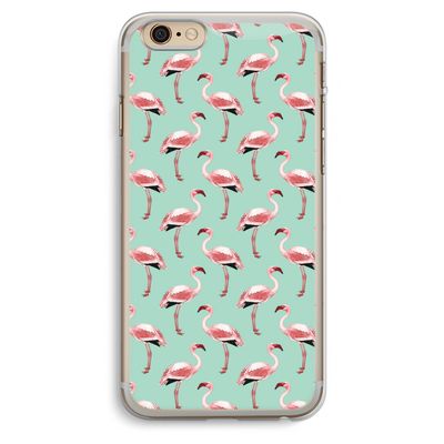 Flamingoprint groen: iPhone 6 Plus / 6S Plus Transparant Hoesje