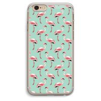 Flamingoprint groen: iPhone 6 Plus / 6S Plus Transparant Hoesje