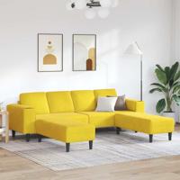 Bankstel 3 pcs Geel Fluweel