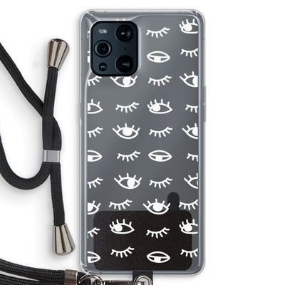 Eye pattern #3: Oppo Find X3 Transparant Hoesje met koord