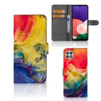 Hoesje Samsung Galaxy A22 5G Watercolor Dark | Portemonnee hoesje