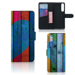 Sony Xperia 1 II Book Style Case Wood Heart - Cadeau voor je Vriend