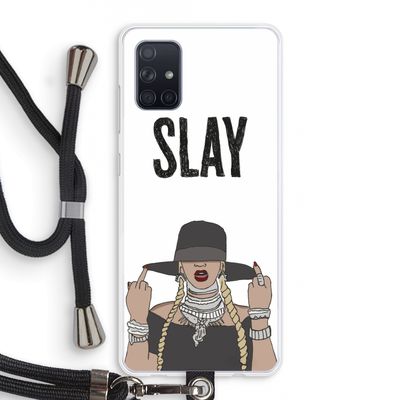 Slay All Day: Samsung Galaxy A71 Transparant Hoesje met koord